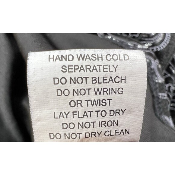 Notations Blouse Women's L Faux Wrap Black Velvet Top Silver Glitter Witchy Goth - Picture 16 of 16